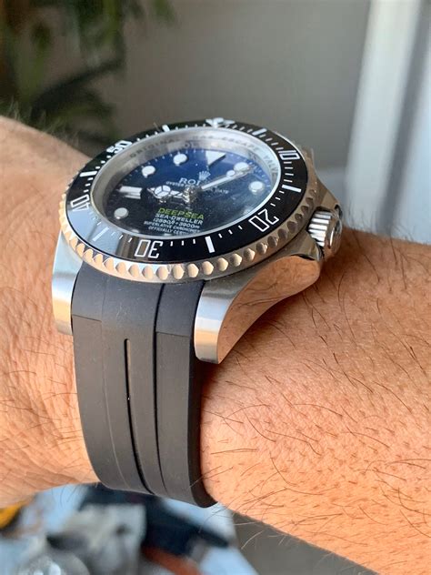 rubber strap for rolex deepsea|Rolex deepsea strap size.